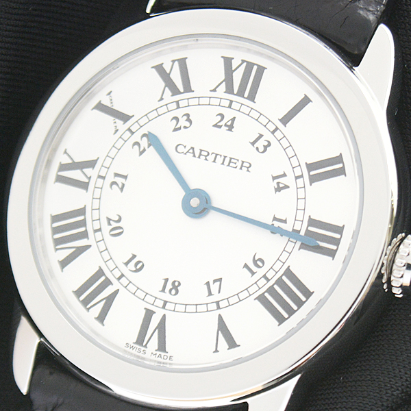カルティエ 時計 レディース ロンドソロ SM 電池式 シルバー文字盤 ステンレス Cartier SS W6700155 中古