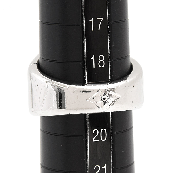 ルイヴィトン 指輪 メンズ シグネットリング モノグラム 刻印サイズM 実測19号程度 幅5.8mm～13.8mm メタル Louis Vuitton M62487 中古