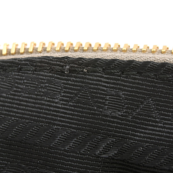 プラダ バッグ レディース ロゴ ポーチ コスメポーチ グレー カーフ PRADA 中古