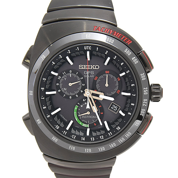 セイコー 時計 メンズ アストロン ジウジアーロデザイン ソーラー GPS 3000本限定 チタン TI ブラック SEIKO SBXB121 中古