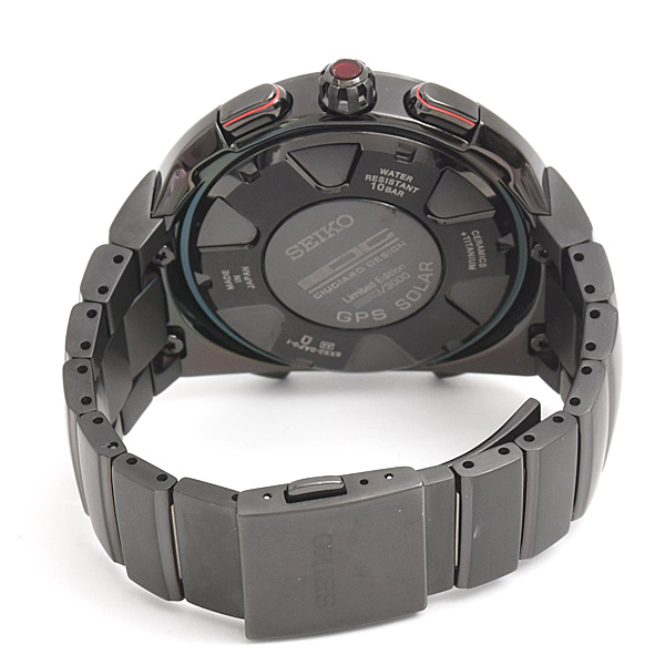 セイコー 時計 メンズ アストロン ジウジアーロデザイン ソーラー GPS 3000本限定 チタン TI ブラック SEIKO SBXB121 中古