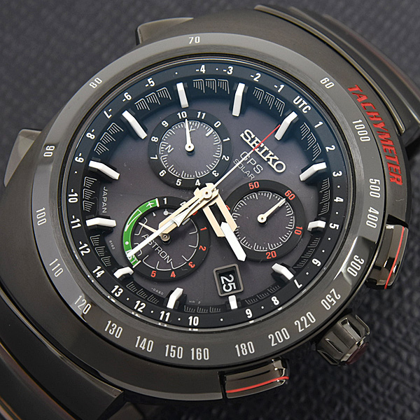 セイコー 時計 メンズ アストロン ジウジアーロデザイン ソーラー GPS 3000本限定 チタン TI ブラック SEIKO SBXB121 中古