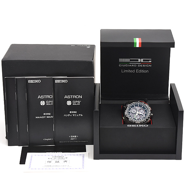 セイコー 時計 メンズ アストロン ジウジアーロデザイン ソーラー GPS 3000本限定 チタン TI ブラック SEIKO SBXB121 中古