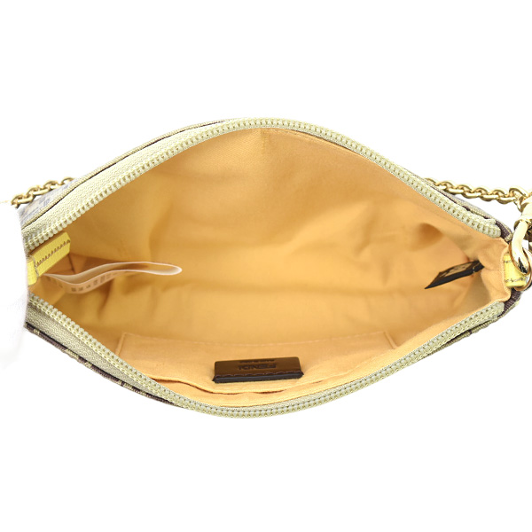 フェンディ バッグ レディ―ス アクセサリーバッグ ポーチ ズッキーノ柄 ベージュ系 PVC×レザー FENDI 8BK115 中古