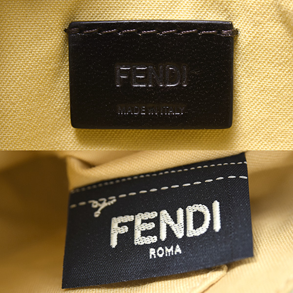 フェンディ バッグ レディ―ス アクセサリーバッグ ポーチ ズッキーノ柄 ベージュ系 PVC×レザー FENDI 8BK115 中古