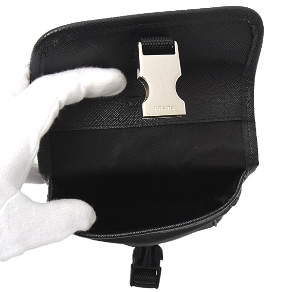 プラダ バッグ レディース フォンフォルダー ケース ショルダーバッグ テスート ブラック PRADA 2ZH109 中古