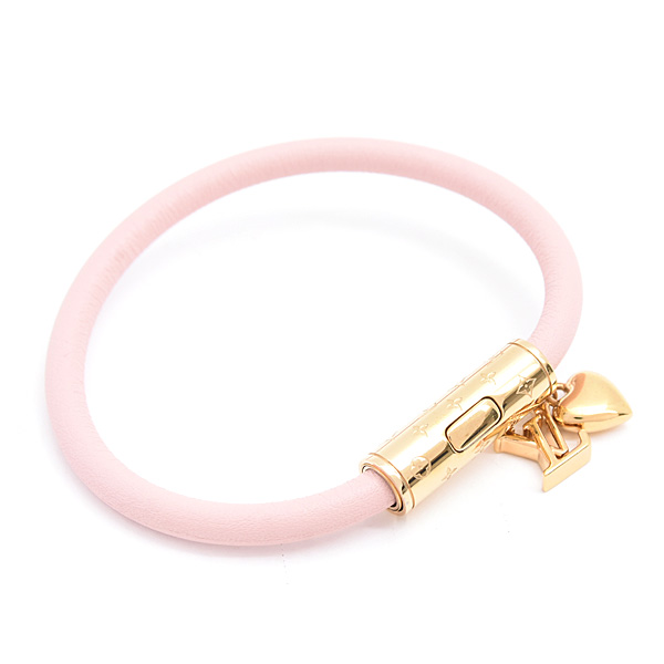 ルイヴィトン ブレスレット レディース LV プッシュ ハート ブラスレ ピンク Louis Vuitton M8702F 中古