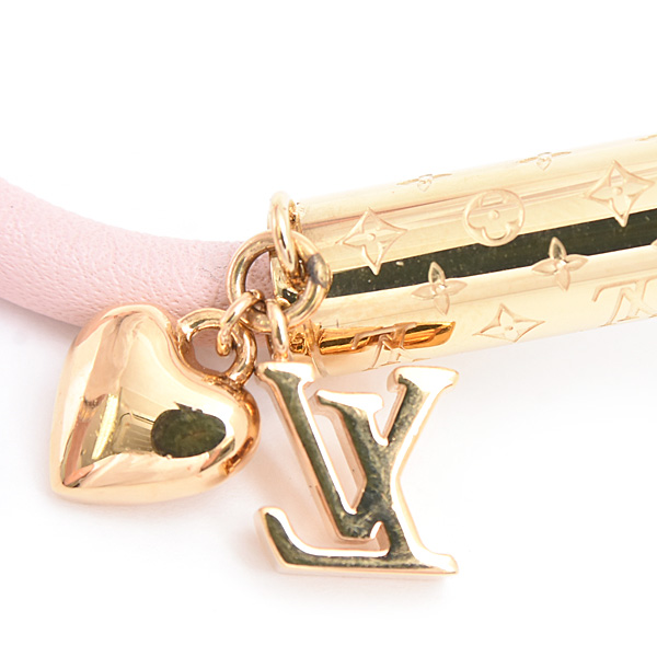 ルイヴィトン ブレスレット レディース LV プッシュ ハート ブラスレ ピンク Louis Vuitton M8702F 中古