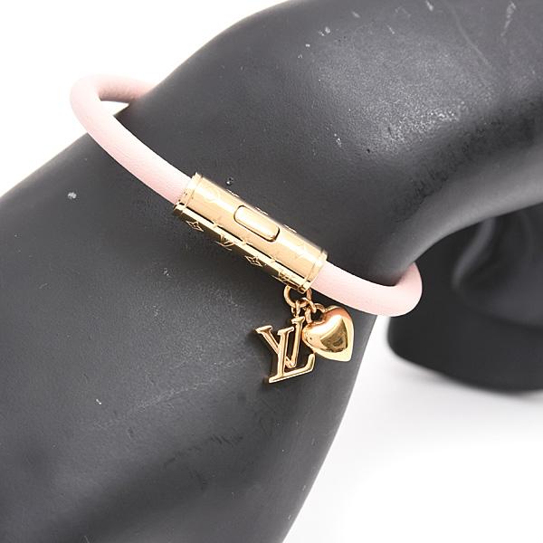 ルイヴィトン ブレスレット レディース LV プッシュ ハート ブラスレ ピンク Louis Vuitton M8702F 中古