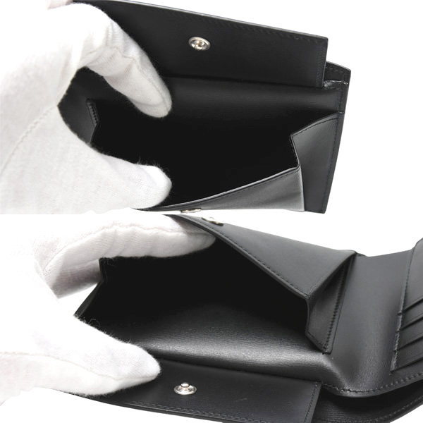 フェラガモ 財布 メンズ 2つ折り財布 レザーウォレット カーフ NERO FERRAGAMO 661329 中古