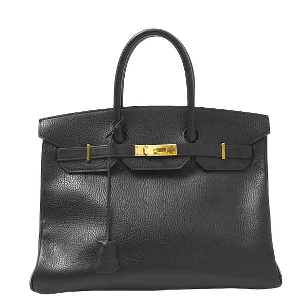 エルメス バッグ レディース バーキン35 ハンドバッグ アルデンヌ ブラック ゴールド金具 □A刻 エルメスリペア済 HERMES 中古