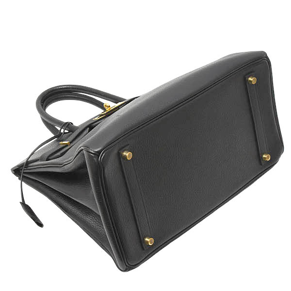 エルメス バッグ レディース バーキン35 ハンドバッグ アルデンヌ ブラック ゴールド金具 □A刻 エルメスリペア済 HERMES 中古