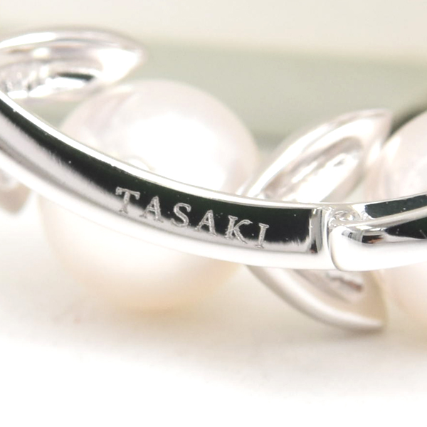 タサキ ブローチ レディース 10Pパール サークル ブローチ ホワイトゴールド TASAKI K18WG 中古