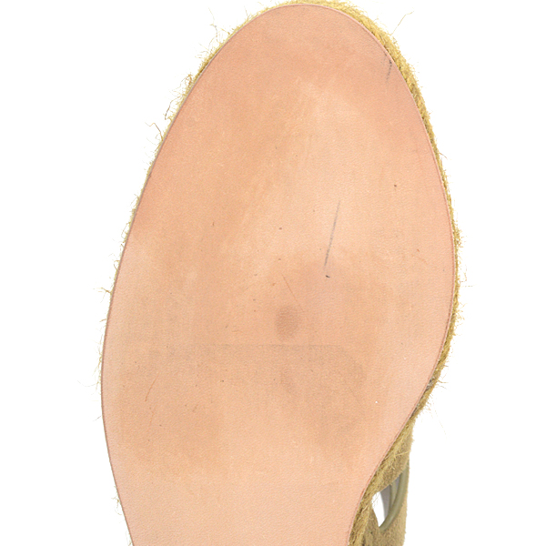 エルメス 靴 レディース エスパドリーユ カタリア ウェッジソール 厚底 サンダル サイズ37 日本サイズ24cm カーキ HERMES 中古