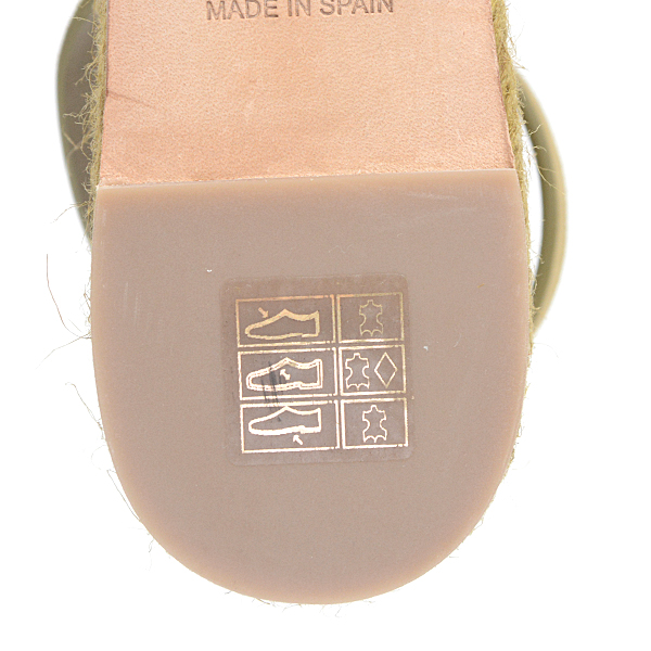 エルメス 靴 レディース エスパドリーユ カタリア ウェッジソール 厚底 サンダル サイズ37 日本サイズ24cm カーキ HERMES 中古