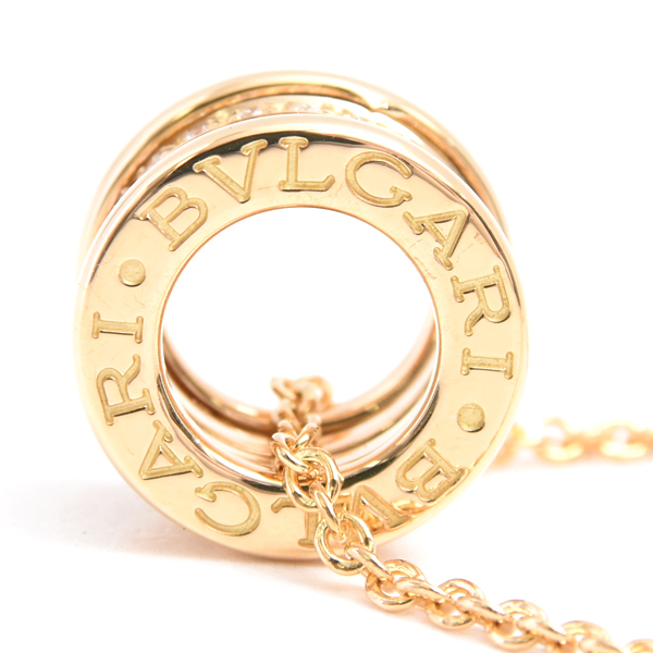ブルガリ ネックレス レディース ビー ゼロワン B-ZERO1 ダイヤモンド ネックレス イエローゴールド BVLGARI 750YG 中古