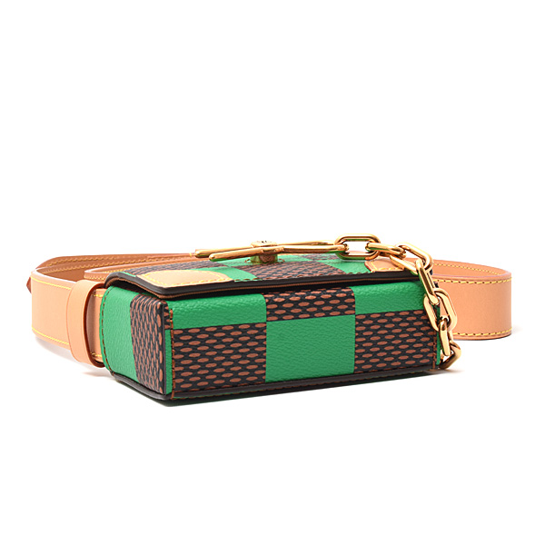 ルイヴィトン バッグ レディース ダミエ ミクロスティーマー ミニショルダーバッグ グリーン Louis Vuitton N40537 中古