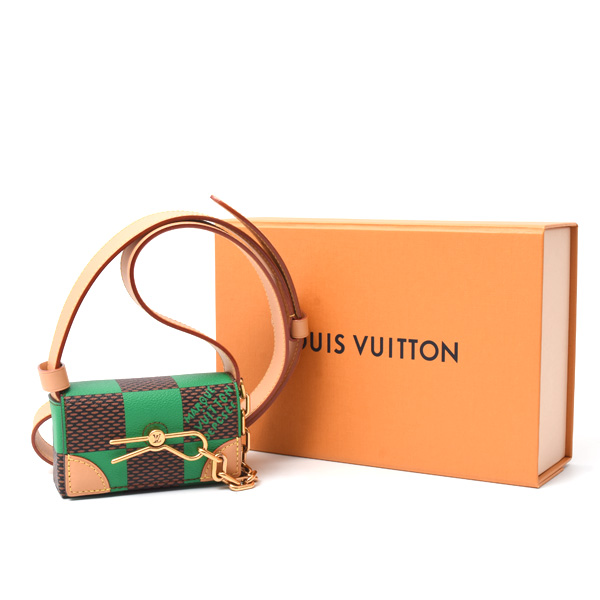 ルイヴィトン バッグ レディース ダミエ ミクロスティーマー ミニショルダーバッグ グリーン Louis Vuitton N40537 中古