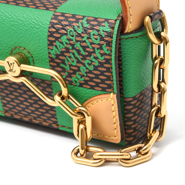 ルイヴィトン バッグ レディース ダミエ ミクロスティーマー ミニショルダーバッグ グリーン Louis Vuitton N40537 中古