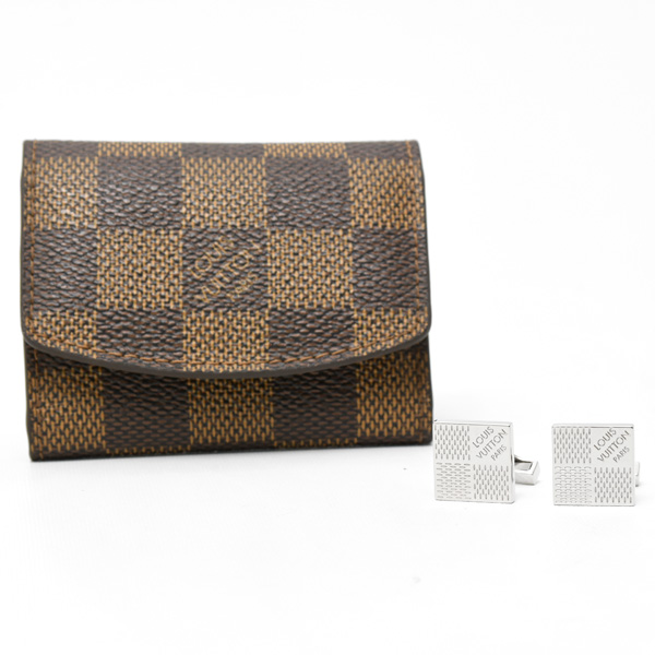 ルイヴィトン 服飾小物 メンズ ブトン ドゥ マンシェット ダミエグラフィット カフス メタル Louis Vuitton M61035 中古
