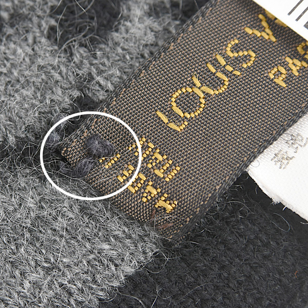 ルイヴィトン マフラー レディース メンズ エシャルプ スキー モノグラム カシミヤ ブラック×グレー Louis Vuitton M71953 中古