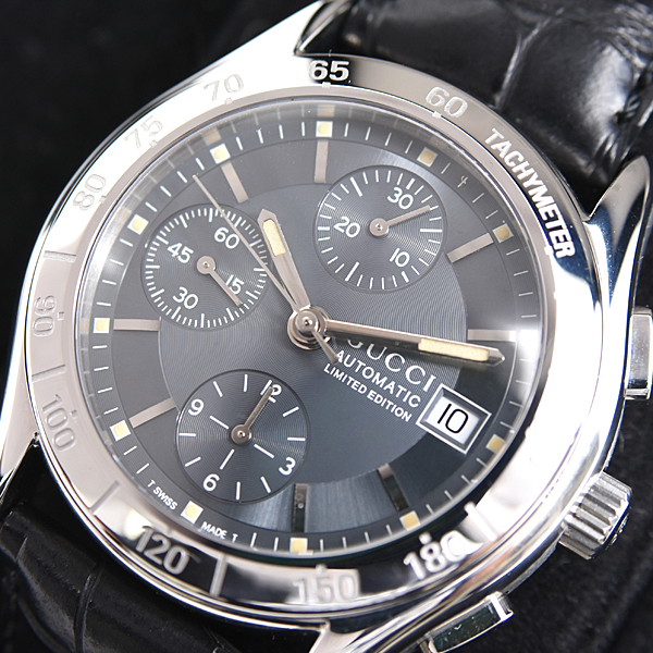 グッチ 時計 メンズ 503 クロノ リミテッドエディション オートマ 1000本限定 ステンレス GUCCI 503 SS 中古