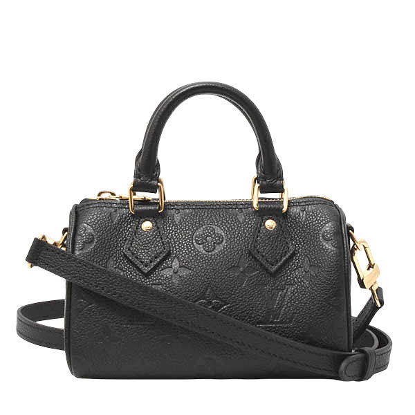 ルイヴィトン バッグ レディース モノグラムアンプラント ナノスピーディ 2WAYショルダーバッグ ブラック Louis Vuitton M82450 中古