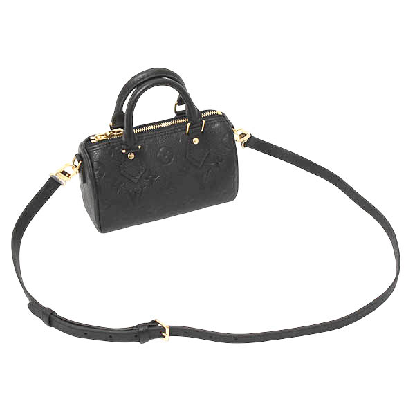 ルイヴィトン バッグ レディース モノグラムアンプラント ナノスピーディ 2WAYショルダーバッグ ブラック Louis Vuitton M82450 中古
