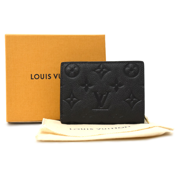 ルイヴィトン 財布 レディース ポルトフォイユ・クレア ミニウォレット 二つ折り財布 アンプラント ノワール Louis Vuitton M29202 中古