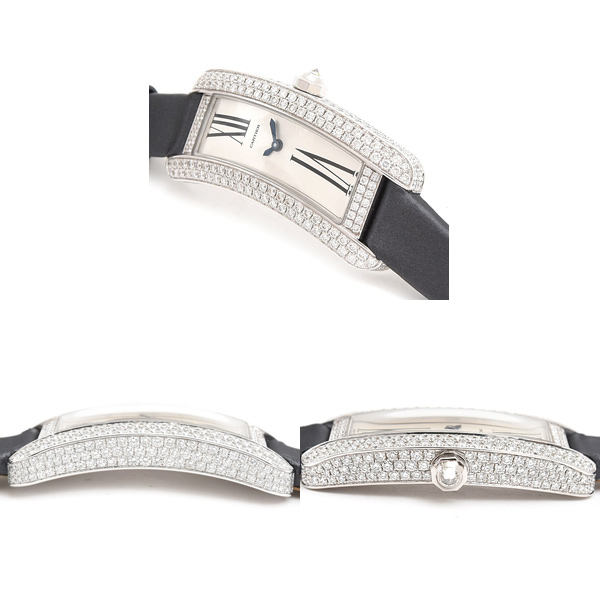カルティエ 時計 レディース タンクS ダイヤモンド ホワイトゴールド 電池式 シルバー文字盤 Cartier WJ300950 750WG 中古