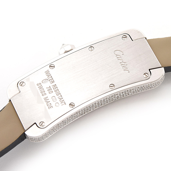 カルティエ 時計 レディース タンクS ダイヤモンド ホワイトゴールド 電池式 シルバー文字盤 Cartier WJ300950 750WG 中古
