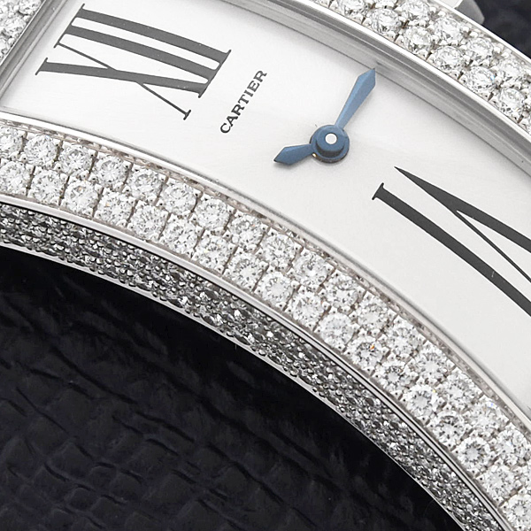 カルティエ 時計 レディース タンクS ダイヤモンド ホワイトゴールド 電池式 シルバー文字盤 Cartier WJ300950 750WG 中古