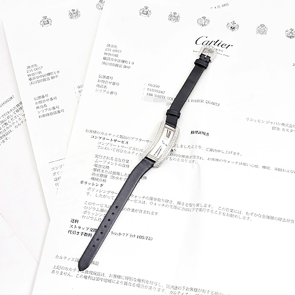 カルティエ 時計 レディース タンクS ダイヤモンド ホワイトゴールド 電池式 シルバー文字盤 Cartier WJ300950 750WG 中古
