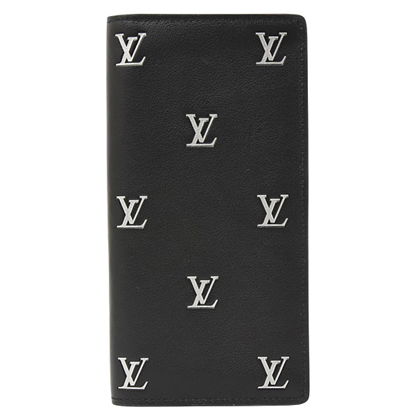ルイヴィトン 財布 メンズ ポルトフォイユ ブラザ NM ブラゾン 長財布 カーフレザー ブラック Louis Vuitton M83190 中古