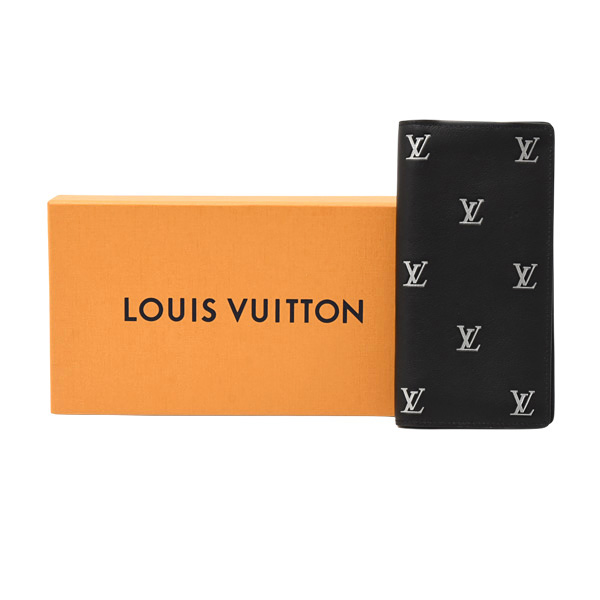 ルイヴィトン 財布 メンズ ポルトフォイユ ブラザ NM ブラゾン 長財布 カーフレザー ブラック Louis Vuitton M83190 中古