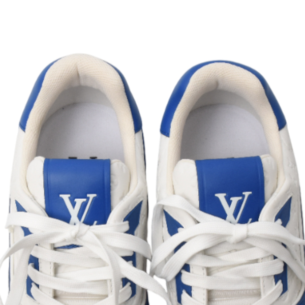 ルイヴィトン 靴 メンズ ローカットスニーカー LVトレイナー 表記サイズ8 1/2 27cm レザー ブルー ホワイト 1AANF0 Louis Vuitton 中古