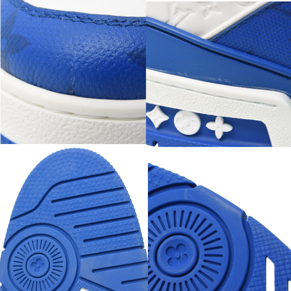 ルイヴィトン 靴 メンズ ローカットスニーカー LVトレイナー 表記サイズ8 1/2 27cm レザー ブルー ホワイト 1AANF0 Louis Vuitton 中古