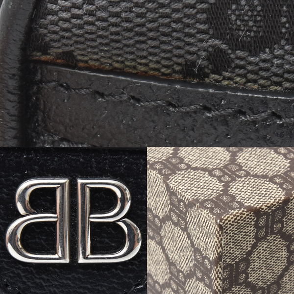 バレンシアガ バッグ メンズ レディース グッチコラボ ハッカープロジェクト カメラバッグ ショルダーバッグ キャンバス ブラック 680128 BALENCIAGA 中古