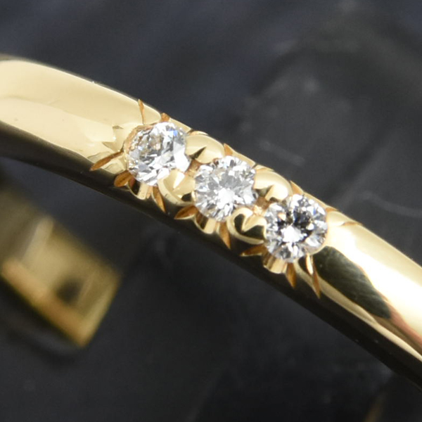 ティファニー 指輪 レディース フォーエバー 3Pダイヤ リング 9号 TIFFANY 750YG 中古