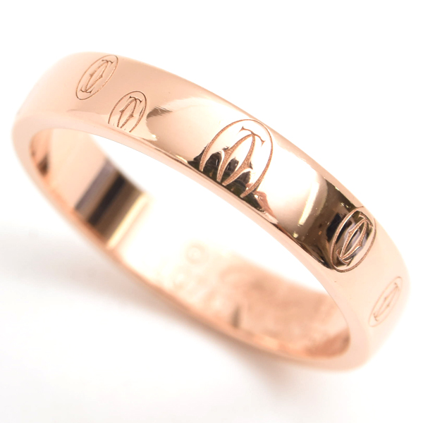 カルティエ 指輪 メンズ ハッピーバースデー リング 58号 保証書付 ピンクゴールド Cartier 750PG 中古