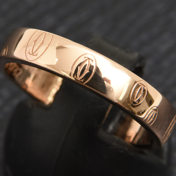 カルティエ 指輪 メンズ ハッピーバースデー リング 58号 保証書付 ピンクゴールド Cartier 750PG 中古