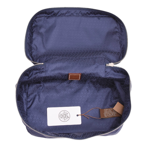 エルメス バッグ レディース メンズ ウースドゥヴォワヤージュPM ポーチ U刻印 シルク ネイビー HERMES 未使用展示品