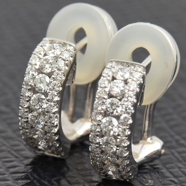 ポンテヴェキオ ピアス レディース ダイヤモンド ピアス D0.78ct ホワイトゴールド Ponte Vecchio 750WG 中古