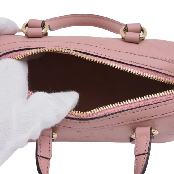 グッチ バッグ レディース GGスーパーミニ ボストンバッグ ジャンボGG 2WAY レザー ピンク GUCCI 790130 未使用展示品