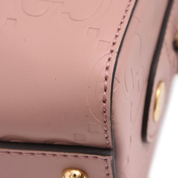 グッチ バッグ レディース GGスーパーミニ ボストンバッグ ジャンボGG 2WAY レザー ピンク GUCCI 790130 未使用展示品