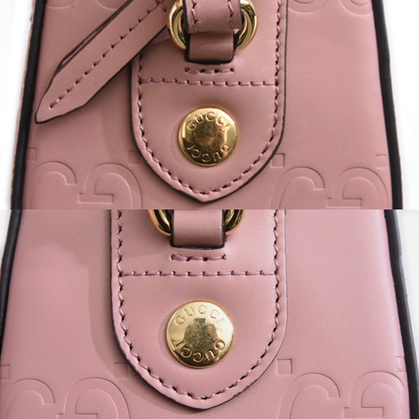 グッチ バッグ レディース GGスーパーミニ ボストンバッグ ジャンボGG 2WAY レザー ピンク GUCCI 790130 未使用展示品