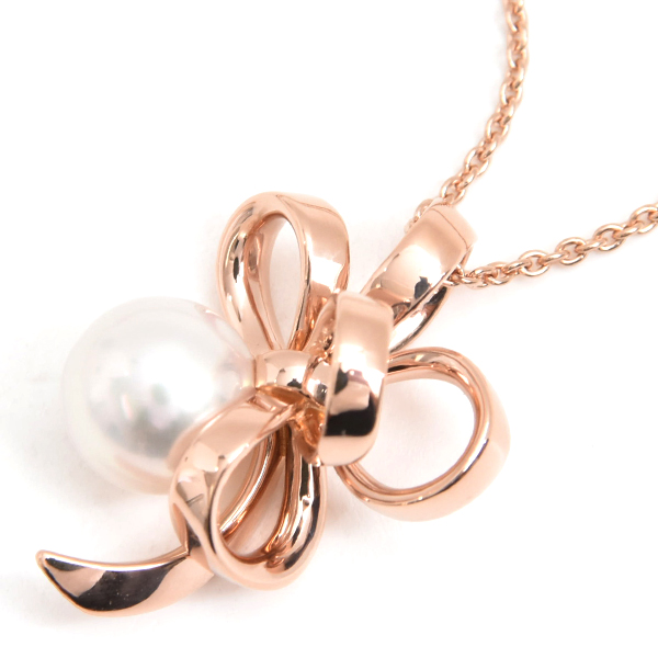 ミキモト ネックレス レディース ジュドゥリュバン パール ネックレス ピンクゴールド MIKIMOTO K18PG 中古