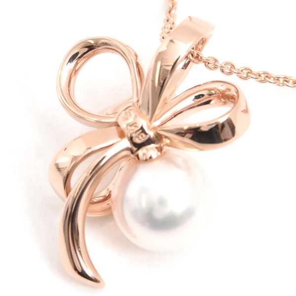 ミキモト ネックレス レディース ジュドゥリュバン パール ネックレス ピンクゴールド MIKIMOTO K18PG 中古