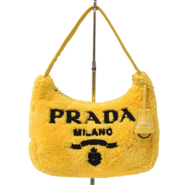 プラダ バッグ レディース テリー ミニ Re-Edition2000 ハンドバッグ パイル イエロー PRADA 1NE515 中古