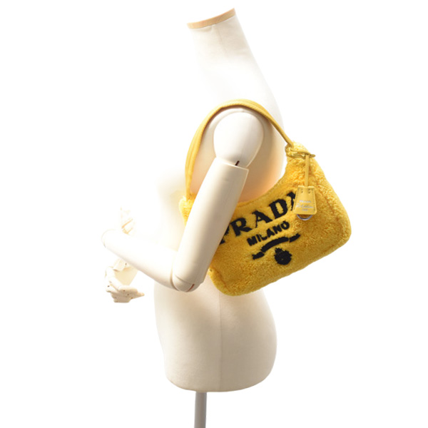 プラダ バッグ レディース テリー ミニ Re-Edition2000 ハンドバッグ パイル イエロー PRADA 1NE515 中古